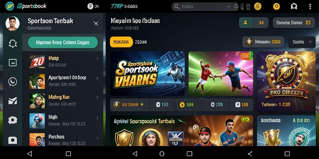Tampilan dinamis dan interaktif dari gameplay Sportsbook 77RP.