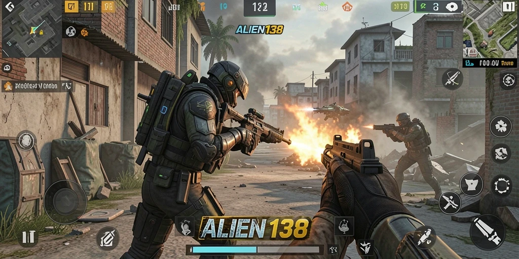 Tampilan gameplay ALIEN138 dengan aksi menegangkan dan grafis yang memukau.
