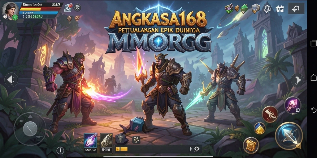 Screenshot utama ANGKASA168 yang menampilkan aksi gameplay MMORPG yang seru.