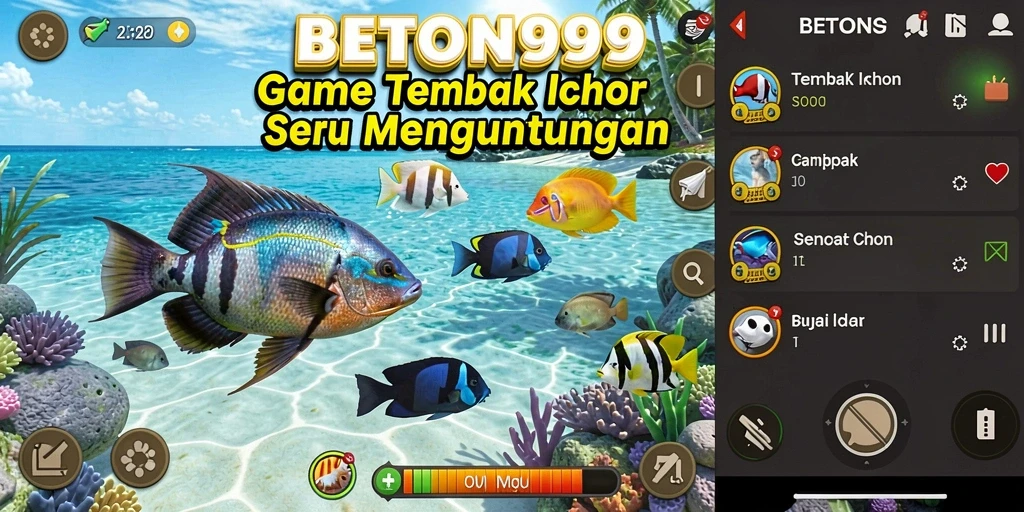 Tampilan gameplay seru Tembak Ikan di BETON999.