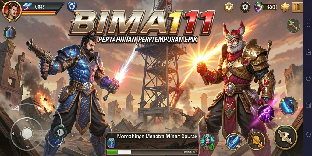 Tampilan gameplay seru dari BIMA11 yang menampilkan menara pertahanan.