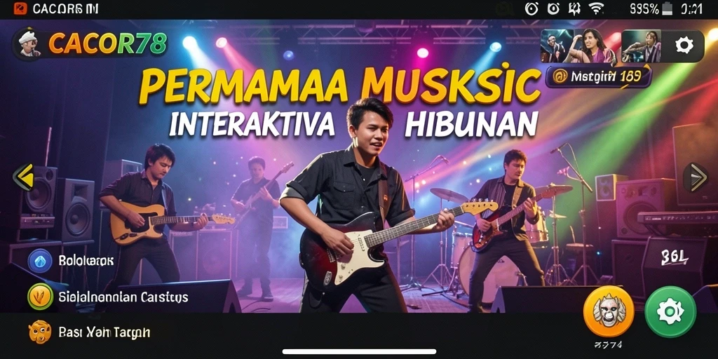 Tampilan gameplay menarik dari CACOR78 yang menunjukkan interaksi pengguna dengan musik.