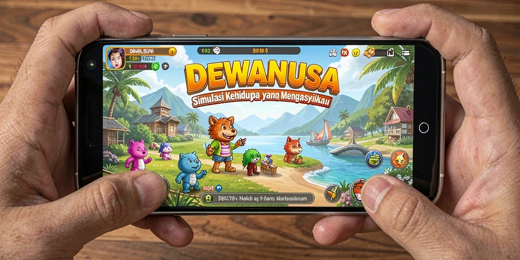 Tangkapan layar gameplay DEWANUSA yang menampilkan interaksi karakter.