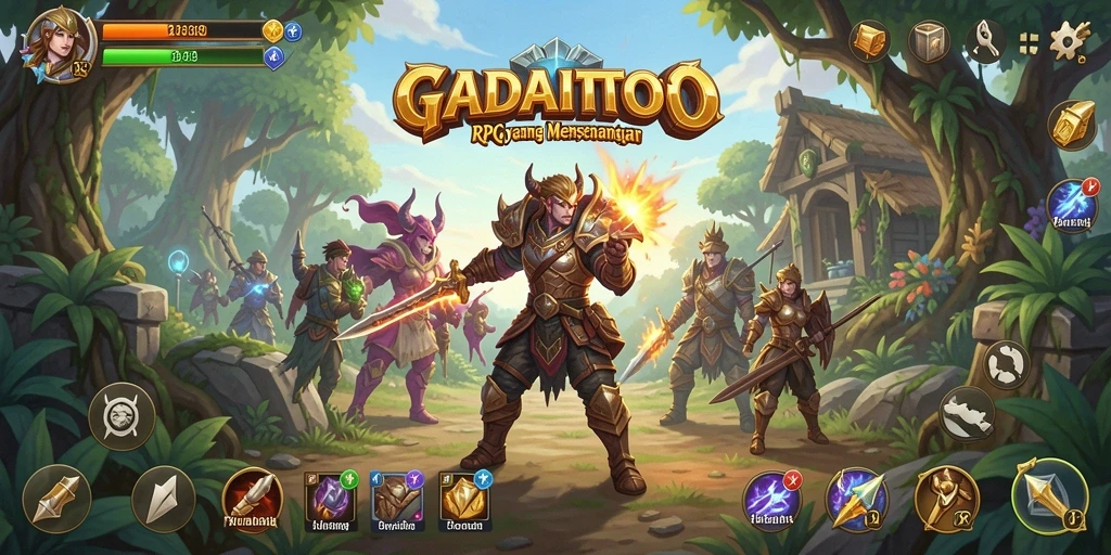 Gameplay seru GADAITOTO dengan karakter dan dunia fantastis.