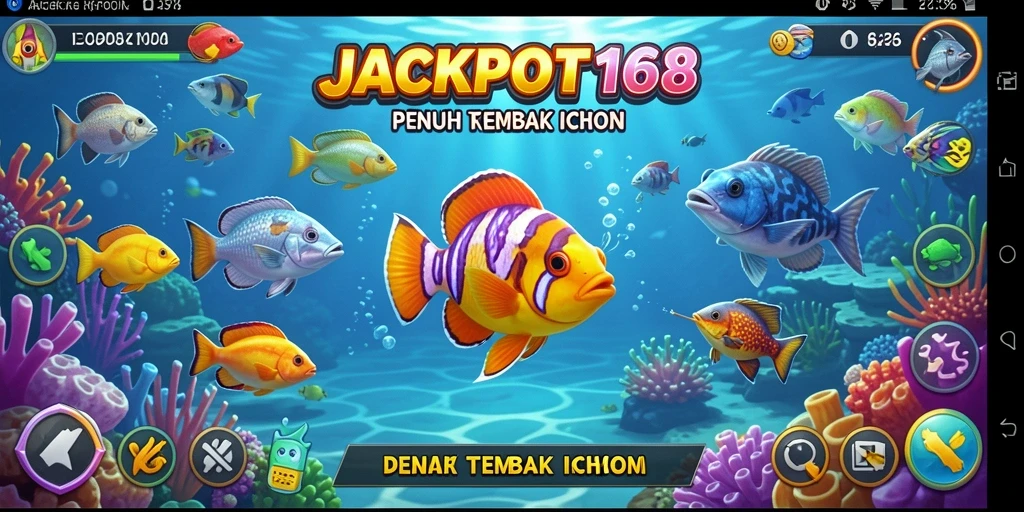 Screenshot JACKPOT168 menampilkan aksi menembak ikan yang seru.