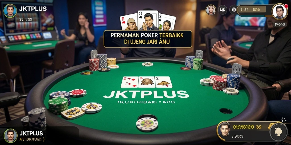 Tampilan gameplay poker yang menegangkan di JKTPLUS.