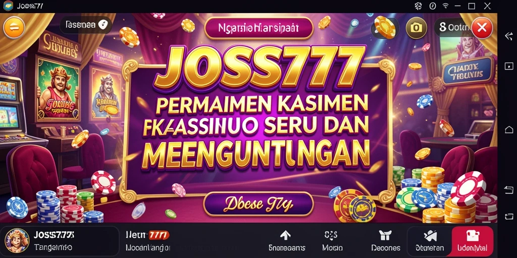 Tampilan gameplay menarik dari JOSS777 dengan nuansa Kasino.