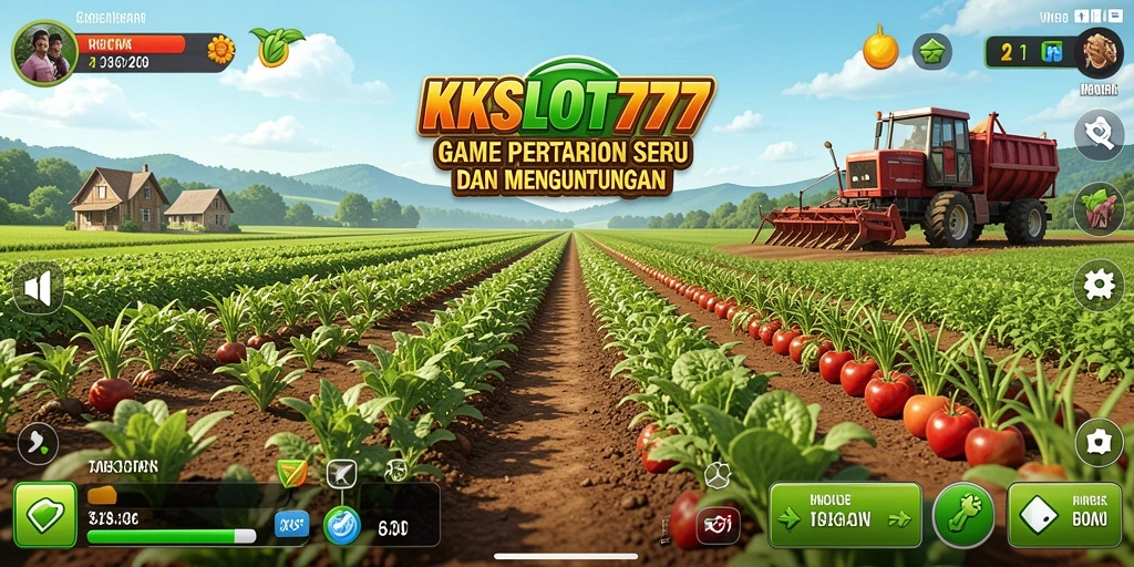 Tampilan screenshot KKSLOT777 yang menampilkan keseruan bertani.