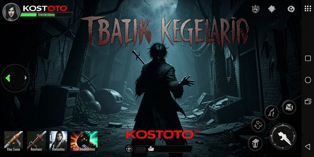 Gameplay KOSTOTO dengan atmosfer menegangkan dan makhluk menyeramkan.