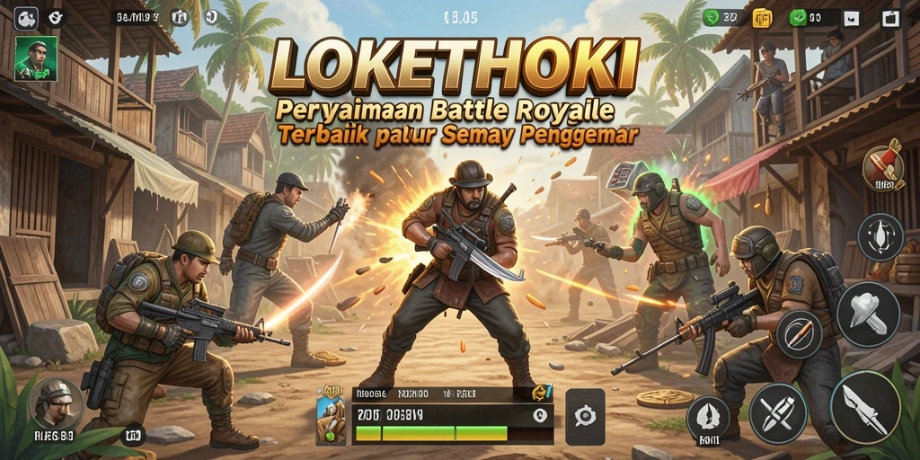Tampilan gameplay LOKETHOKI yang intens dan memikat di arena Battle Royale.