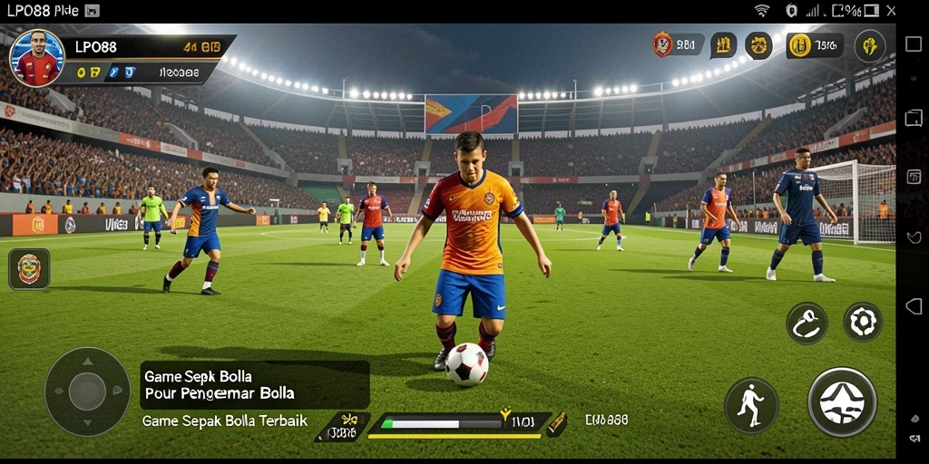 Tampilan utama gameplay <strong>LPO88</strong> yang menampilkan aksi sepak bola seru.
