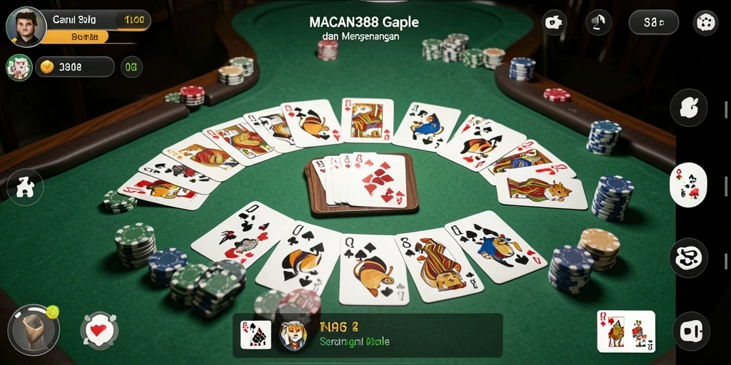 Tampilan gameplay seru dari game Gaple MACAN388.