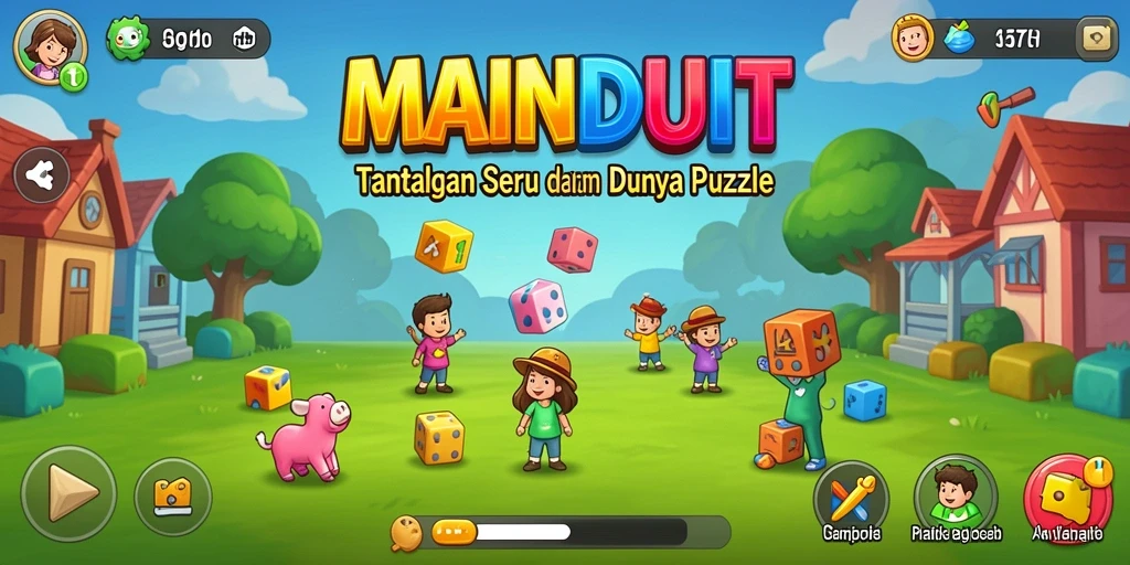 Tampilan permainan MAINDUIT dengan tantangan puzzle yang menarik.