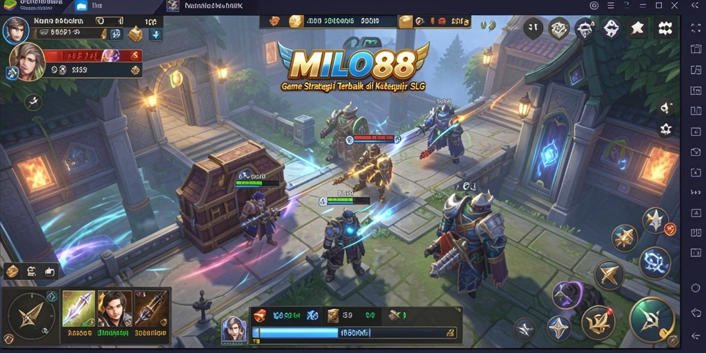 Tangkapan layar gameplay MILO88 menampilkan pertempuran strategi yang intens.