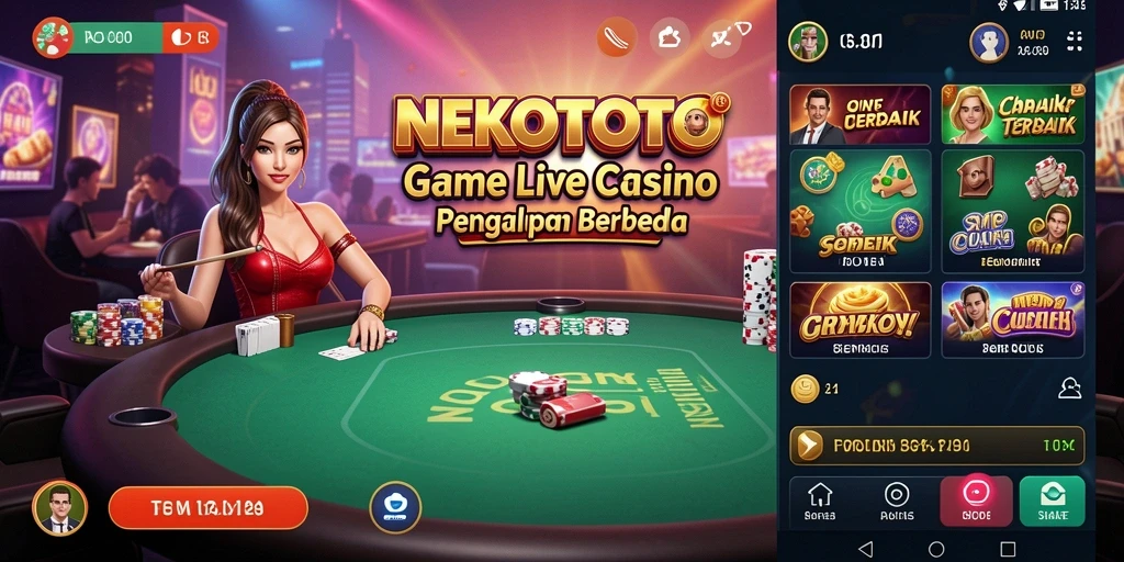 Tampilan gameplay Live Casino yang mendebarkan di NEKOTOTO.