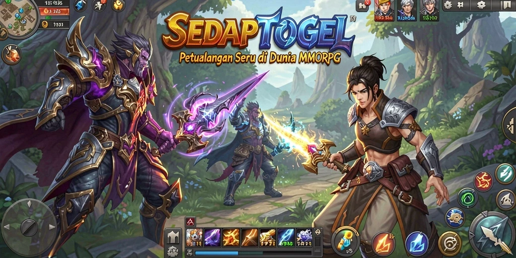 Screenshot SEDAPTOGEL menampilkan aksi pertarungan seru di dunia MMORPG.