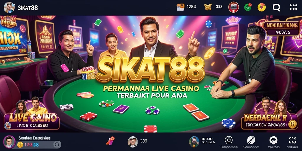 Tampilan menarik dari gameplay SIKAT88 dengan dealer langsung.