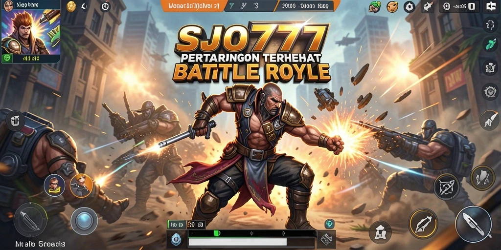 Tampilan gameplay SJO777 yang mendebarkan dalam arena Battle Royale.