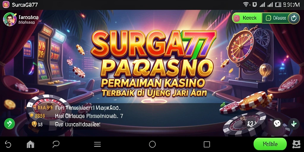 Tampilan menawan dari gameplay SURGA77 yang menampilkan aksi kasino.