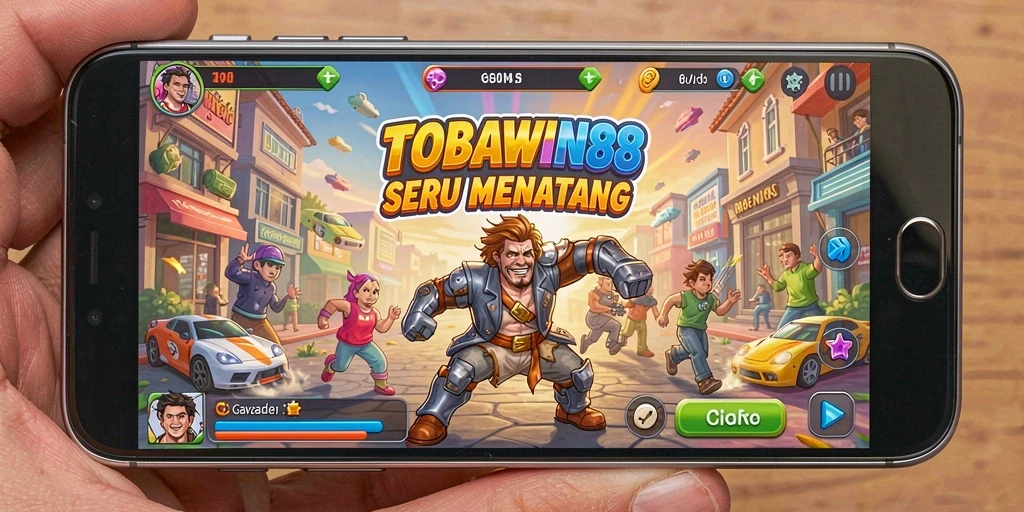 Tangkapan layar utama TOBAWIN88 menampilkan aksi seru dalam gameplay Arcade.